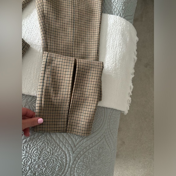 FLASH SALE NWT ALC Javier Houndstooth Plaid Split Flared Pants Size 6 - Picture 5 of 12